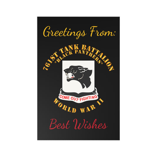 Postcards (7 pcs) - Greetings from: 761st Tank Battalion "Black Panthers" - Best Wishes
