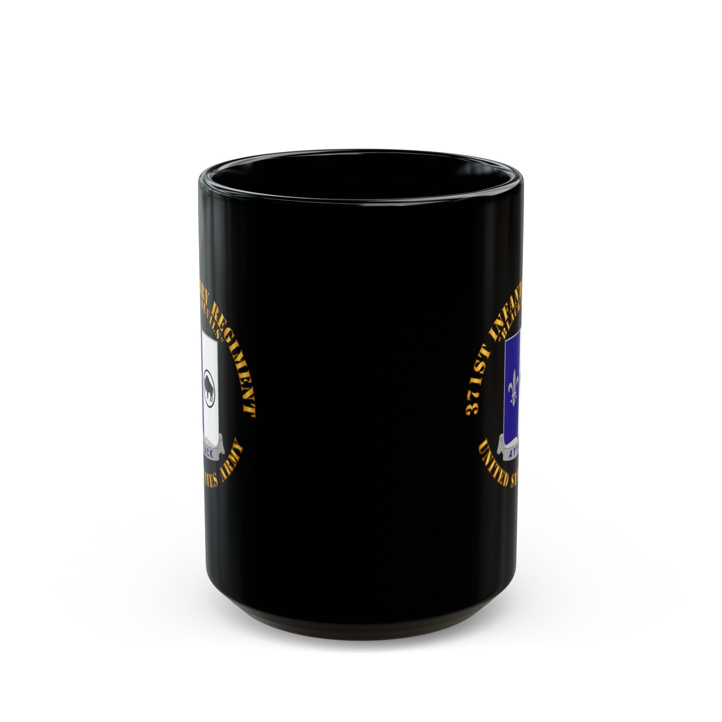 Black Mug 15oz - Army - 371st Infantry Regiment - DUI (V0) - Black Devils