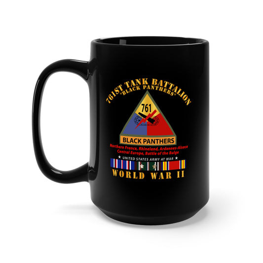 Ceramic Mug -  Army - 761st Tank Battalion - Black Panthers - w SSI