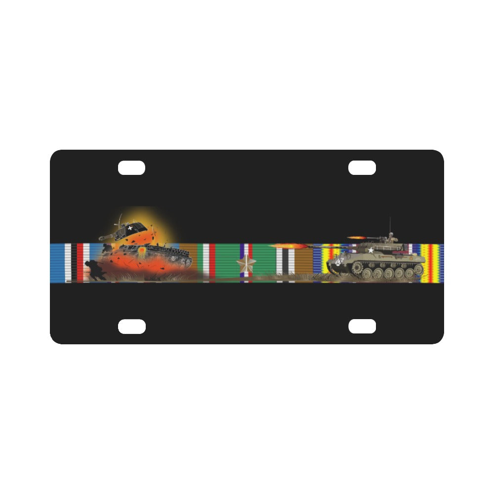 Army - WWII -  Service Ribon Bar w  M18 HellCat Killing - German Panzer Exploding Classic License Plate