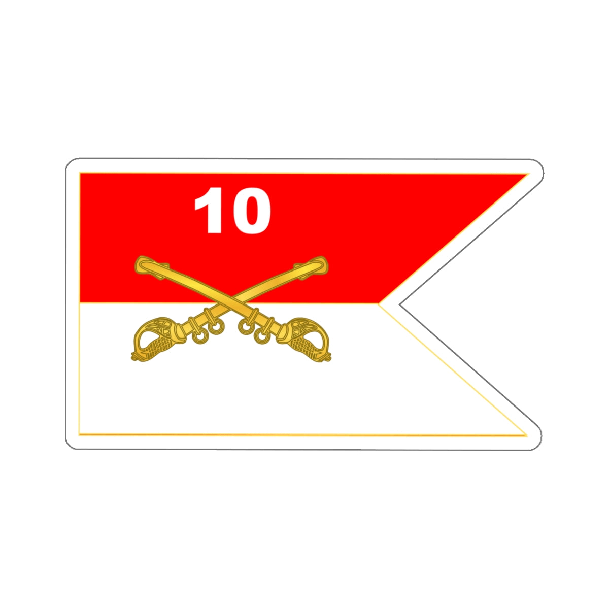 Kiss-Cut Stickers - 10th Cavalry Guidon - Buffalo Soldiers