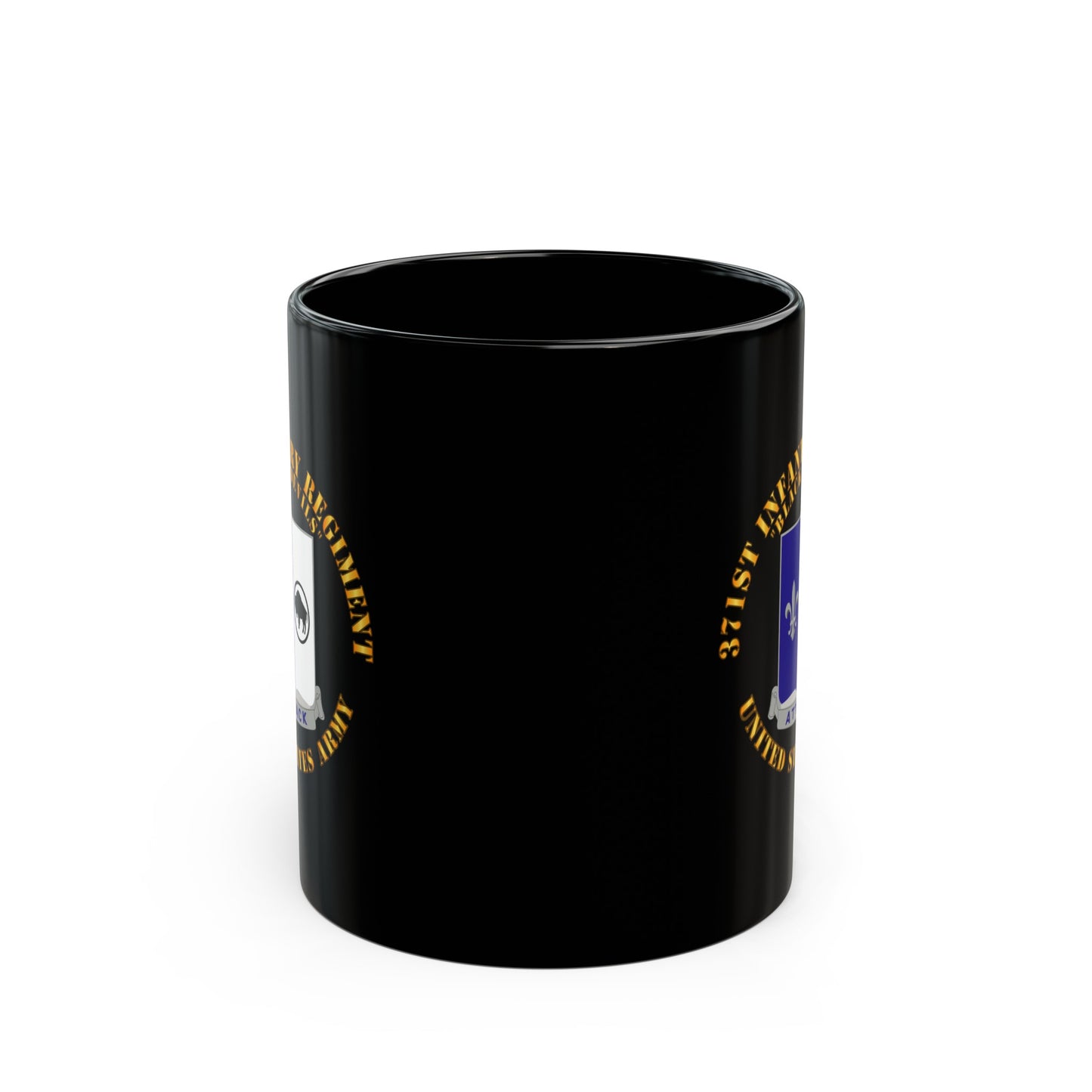 Black Mug 15oz - Army - 371st Infantry Regiment - DUI (V0) - Black Devils