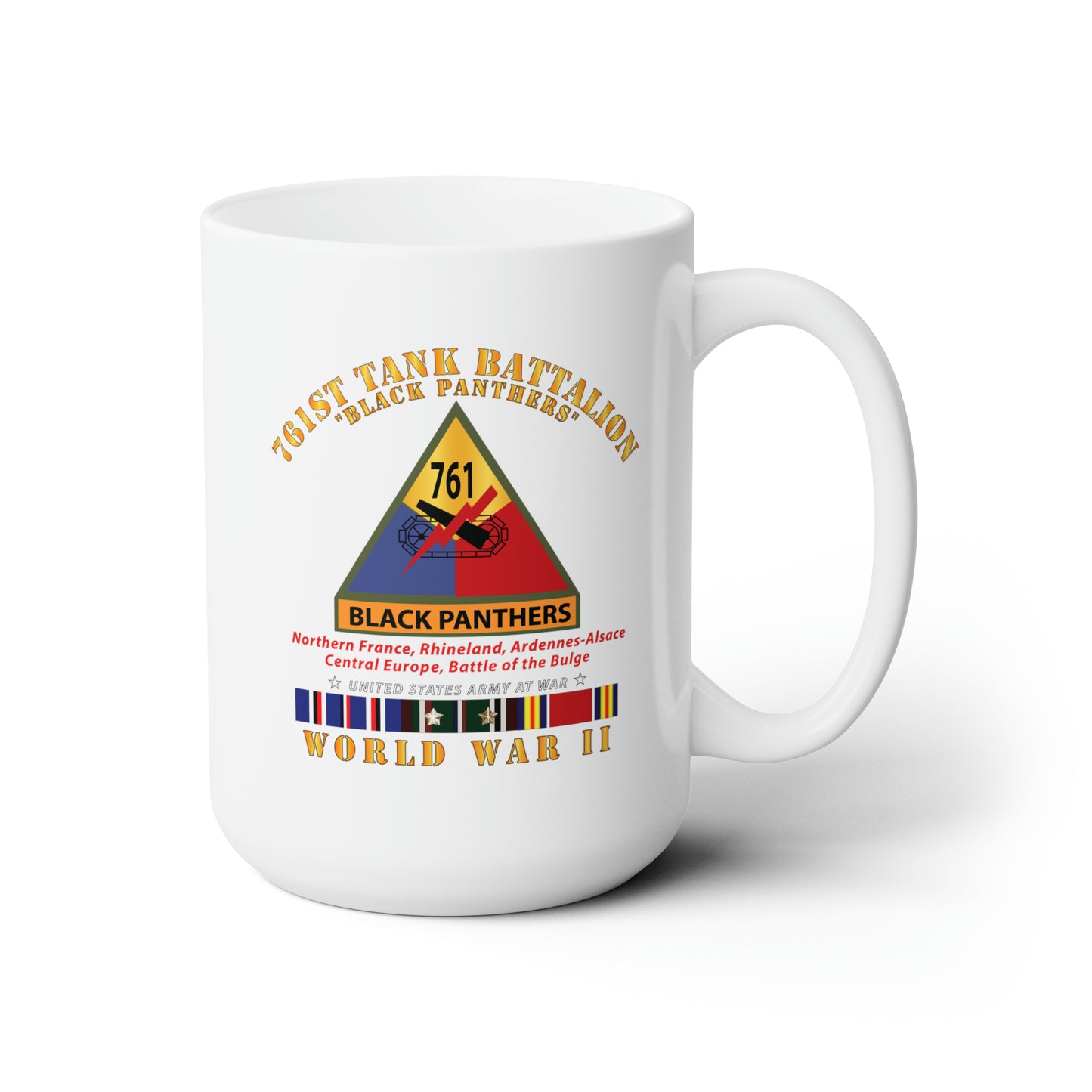 Ceramic Mug - Army - 761st Tank Battalion - Black Panthers - w SSI