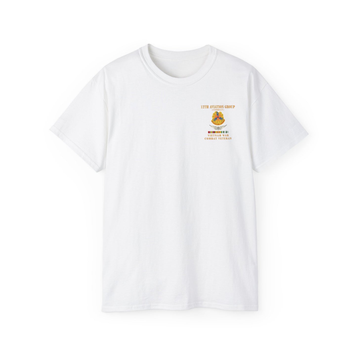 Unisex Ultra Cotton Tee - Army - 12th  AVN Group, Combat -  DUI - Aircrew, Vietnam War - Veteran VN SVC X 300