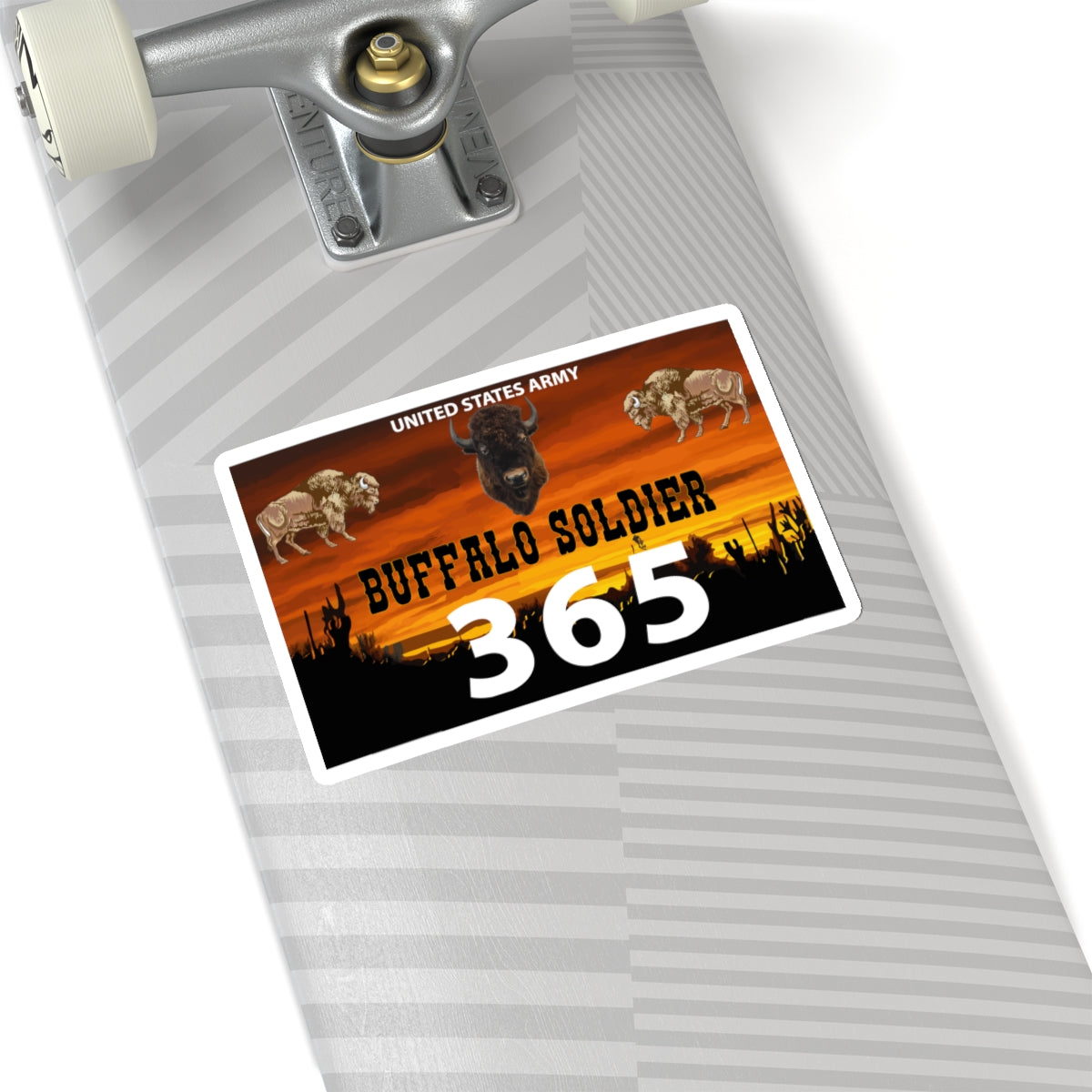 Kiss-Cut Stickers - US Army - Buffalo Soldier - 365 w Buffalo Head Center X 300