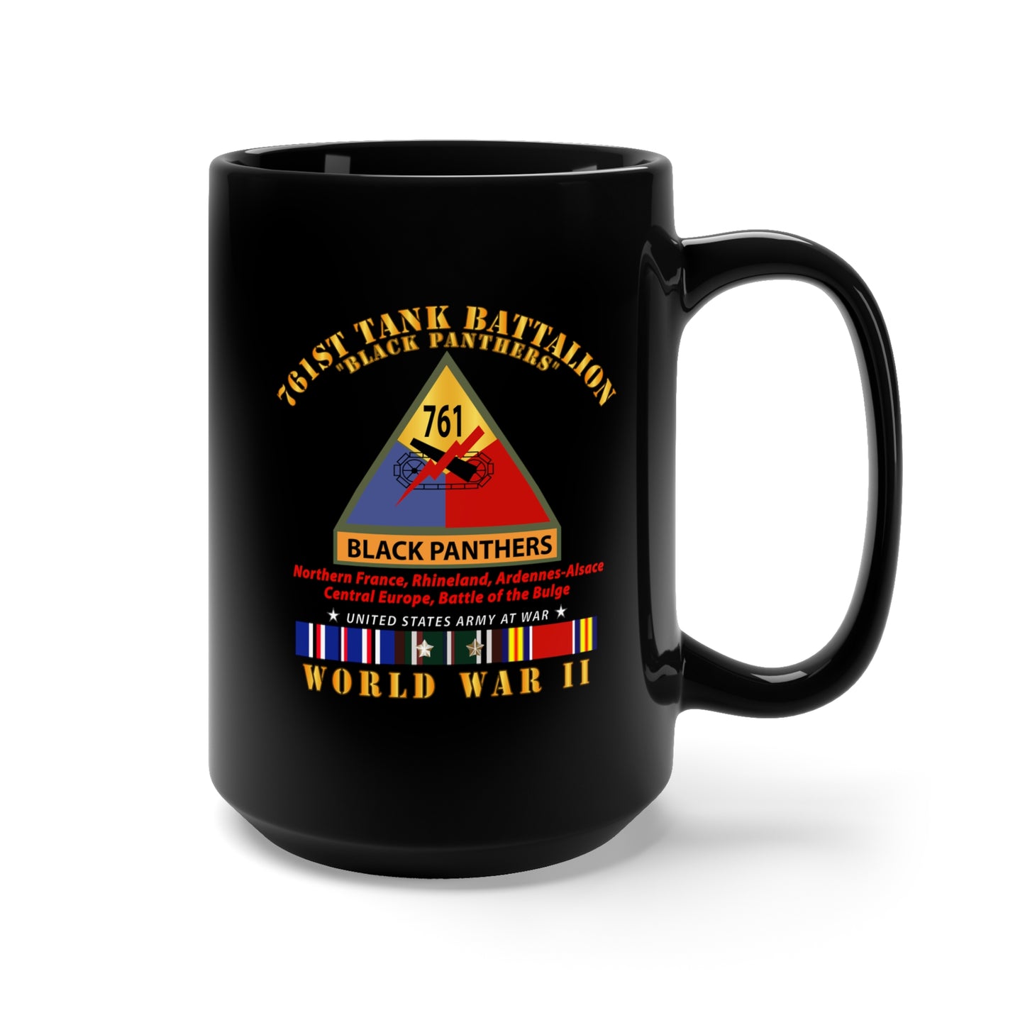 Ceramic Mug - Army - 761st Tank Battalion - Black Panthers - w SSI
