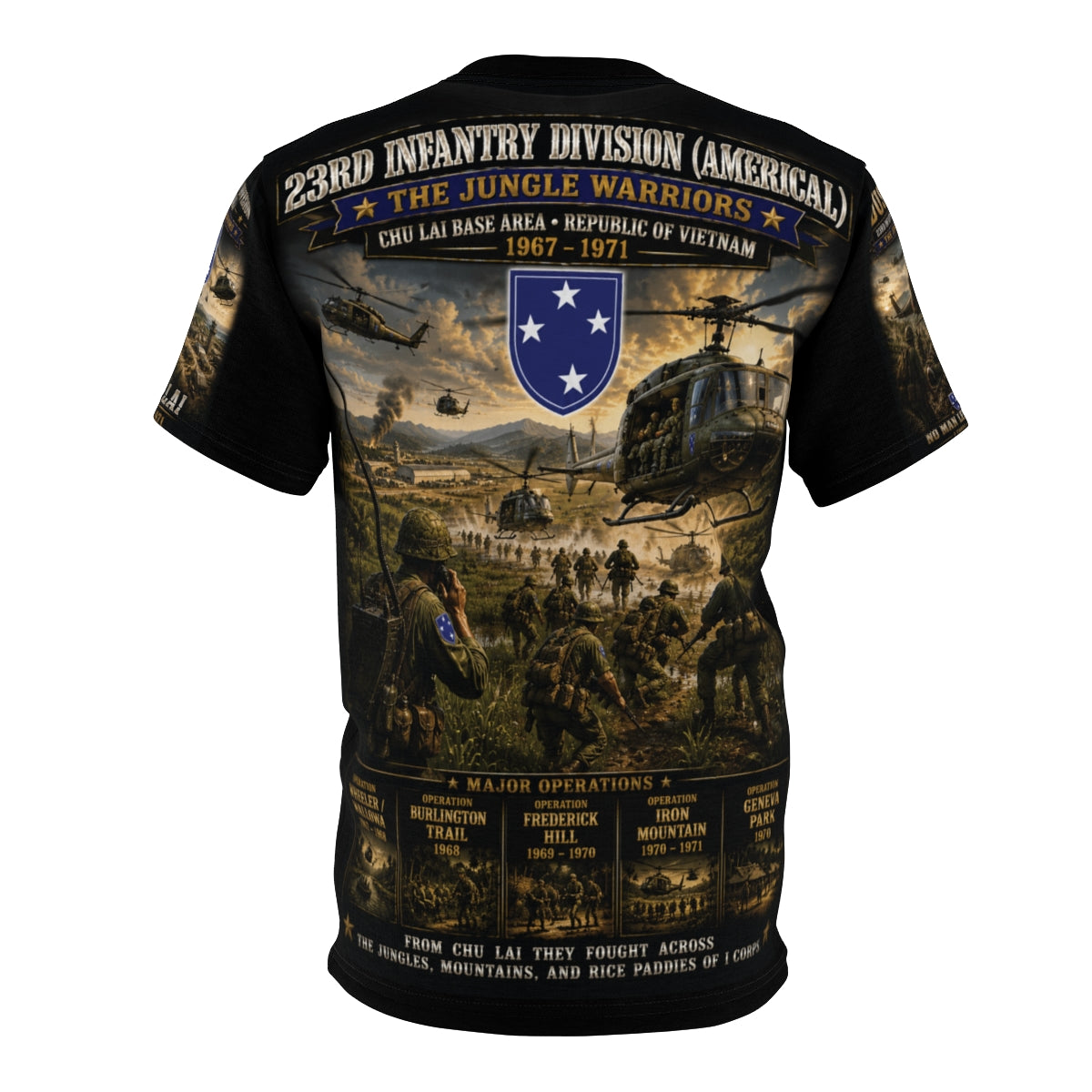 23rd Infantry Division (Americal) Vietnam - Tribute Tee — Jungle Warriors - ChuLai Basecamp