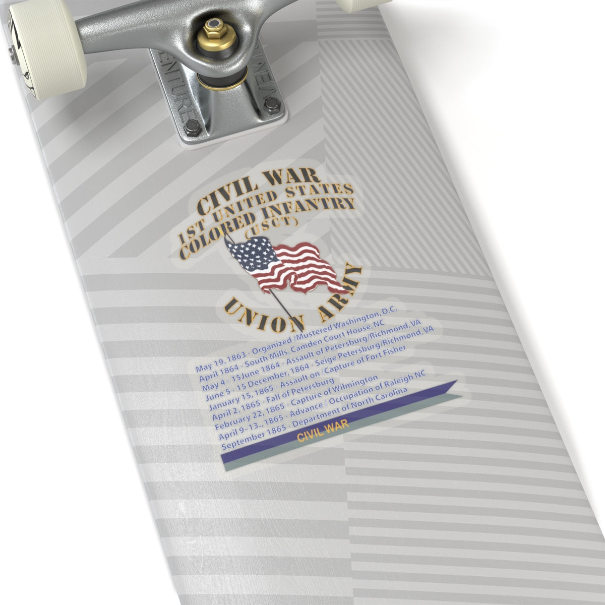 Kiss-Cut Stickers - Civil War - 1st United States Colored Infantry (USCT) - USA w Streamer Civil War X 300