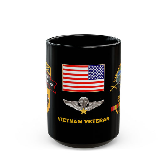 Black Mug 15oz - Army - Ranger Advisor - Vietnam Ranger Forces - Vietnam Veteran