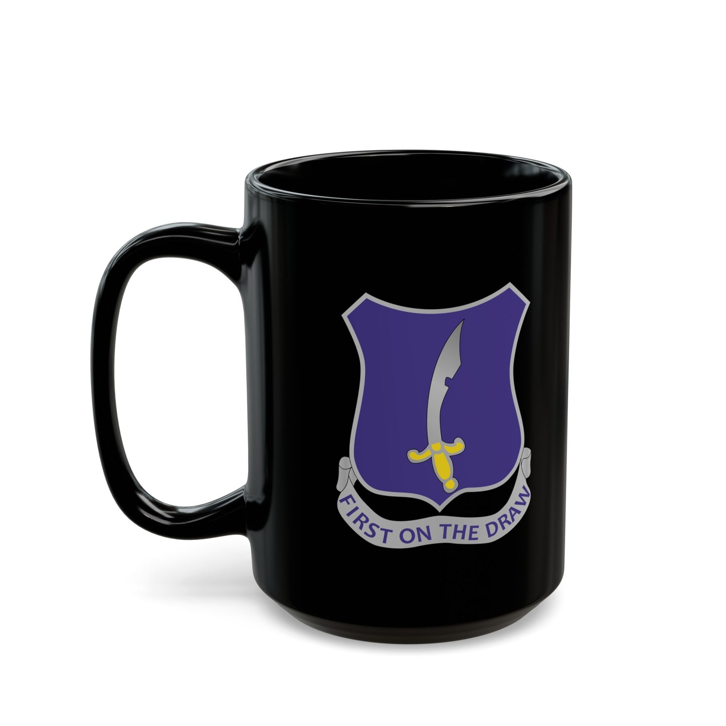 Black Mug 15oz - Army - 369th Infantry Regiment - "First on the Draw"