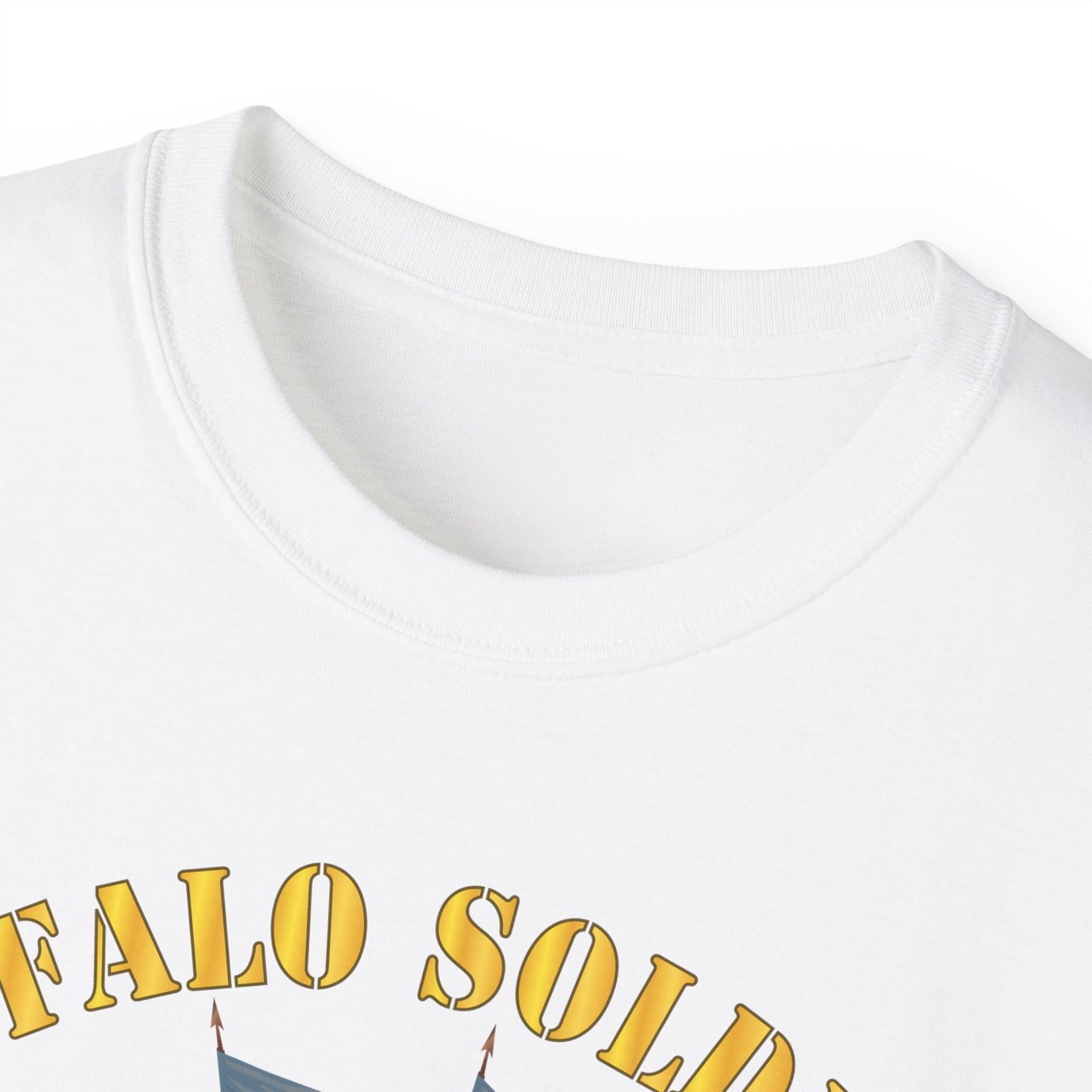 Unisex Ultra Cotton Tee - Buffalo Soldiers - Infantry - Cavalry Guidons w Buffalo Head - US Army X 300