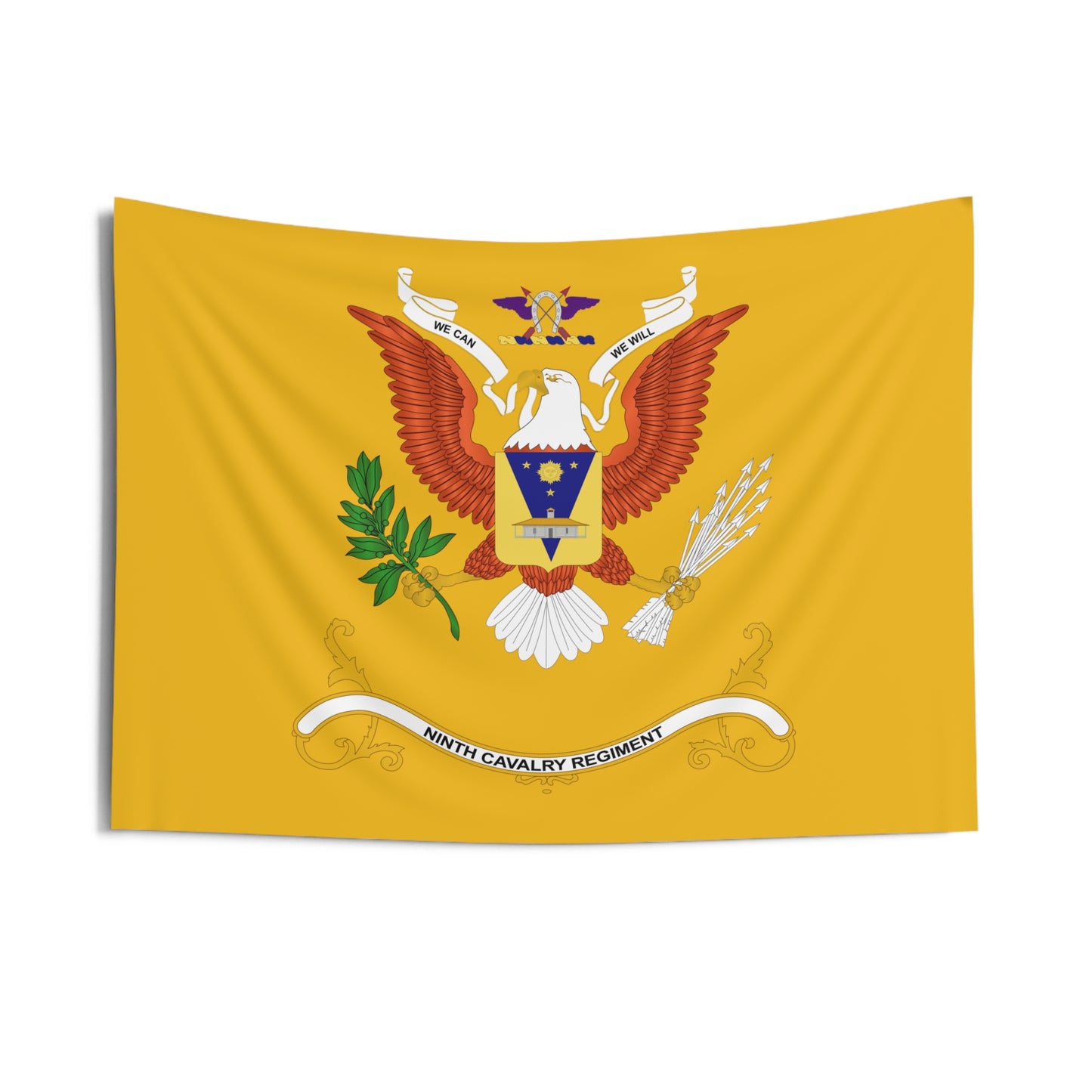 Indoor Wall Tapestries - 9th Cavalry Regiment - Buffalo Soldiers - Regimental Colors Tapestry