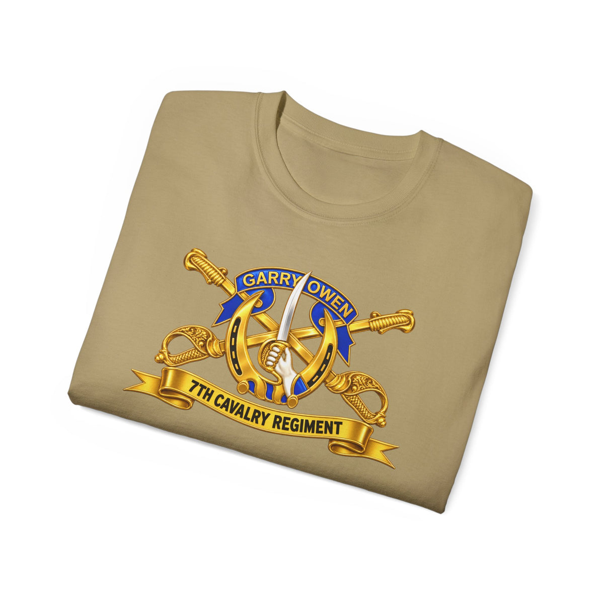 Unisex Ultra Cotton Tee - 7th Cavalry Regiment - DUI, Br, Ribbon wo Scene - 3D - Transparent