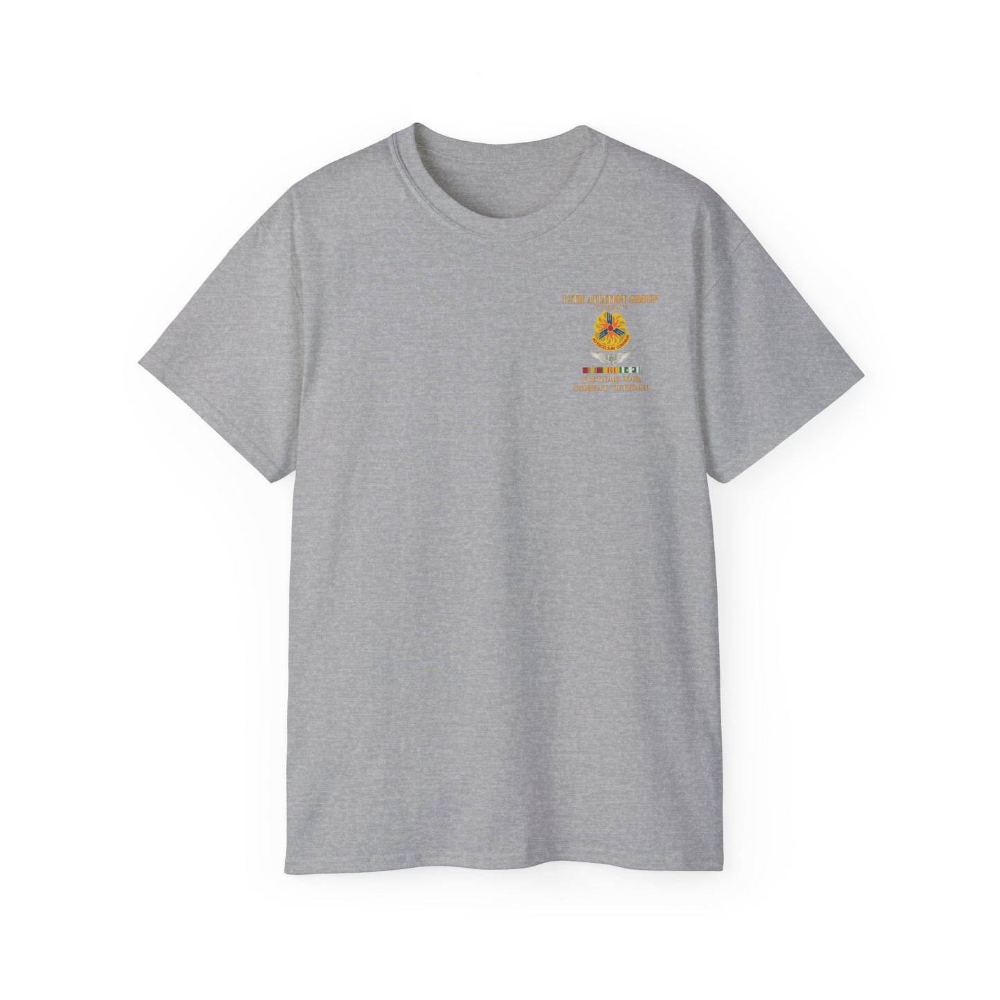 Unisex Ultra Cotton Tee - Army - 12th  AVN Group, Combat -  DUI - Aircrew, Vietnam War - Veteran VN SVC X 300
