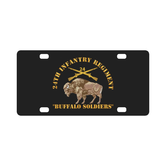 Army - 24th Infantry Regiment - Buffalo Soldiers w 24th Inf Branch Insignia Classic License Plate