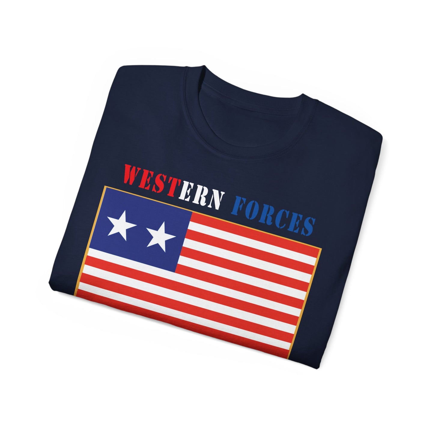 Unisex Ultra Cotton Tee - Flag - Western Forces - 2 Star Flag w Txt X 300