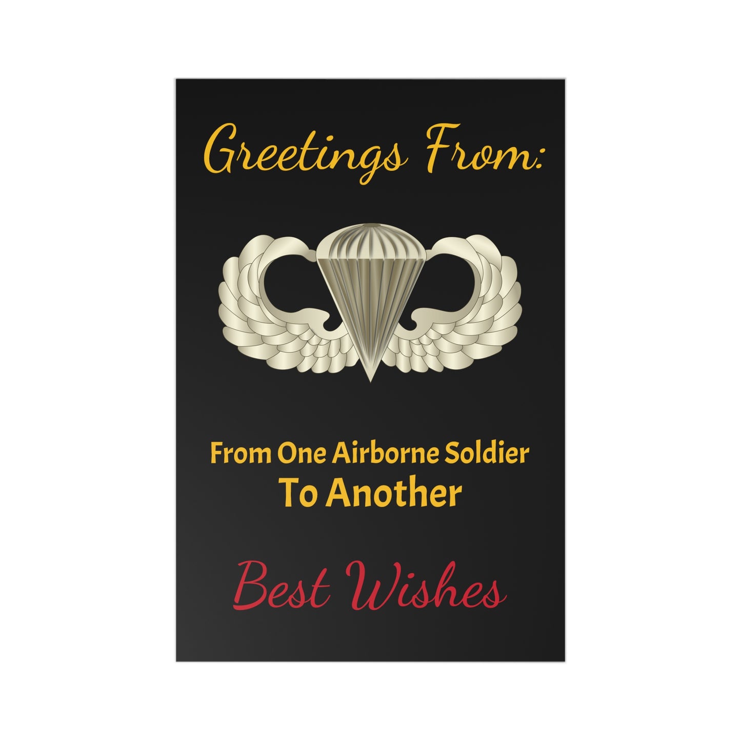 Postcards (7 pcs) - Greetings from: One Airborne Soldier to Another - Best Wishes