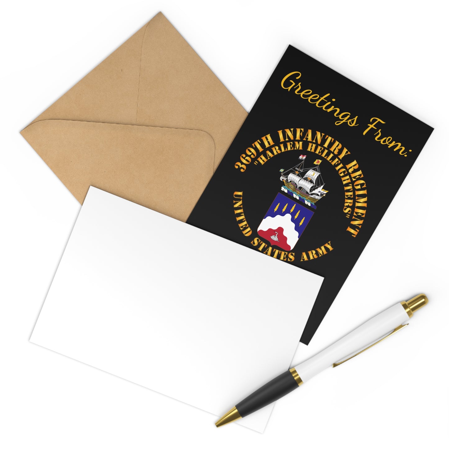 Postcards (7 pcs) - Greetings from: 369th Infantry Regiment  "Harlem Hellfighters" - Best Wishes