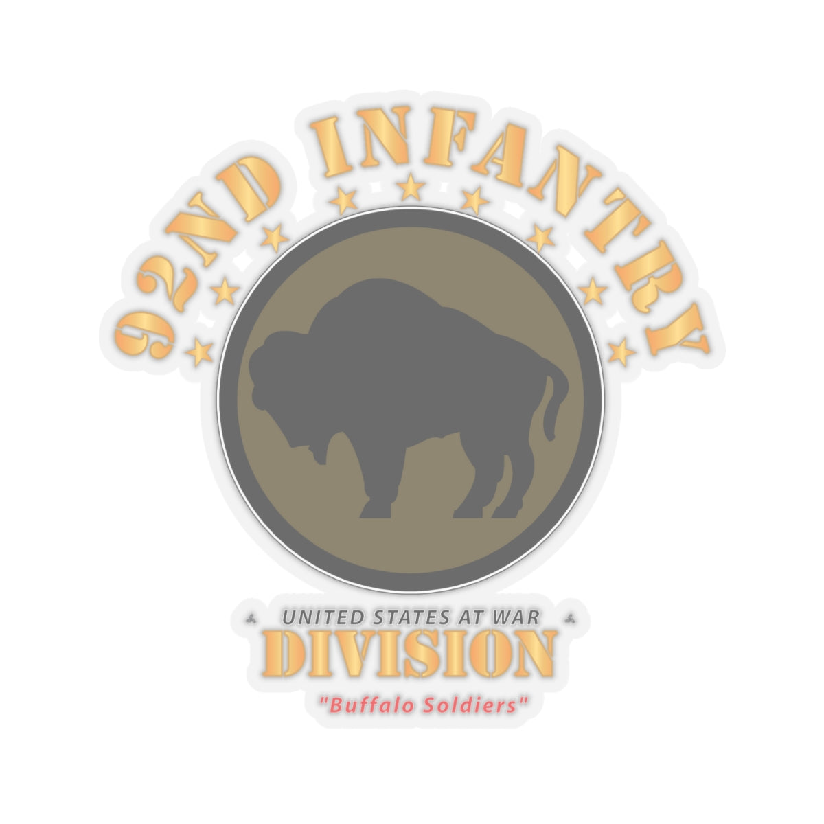 Kiss-Cut Stickers - Army - 92nd Infantry Division - Buffalo Soldiers X 300