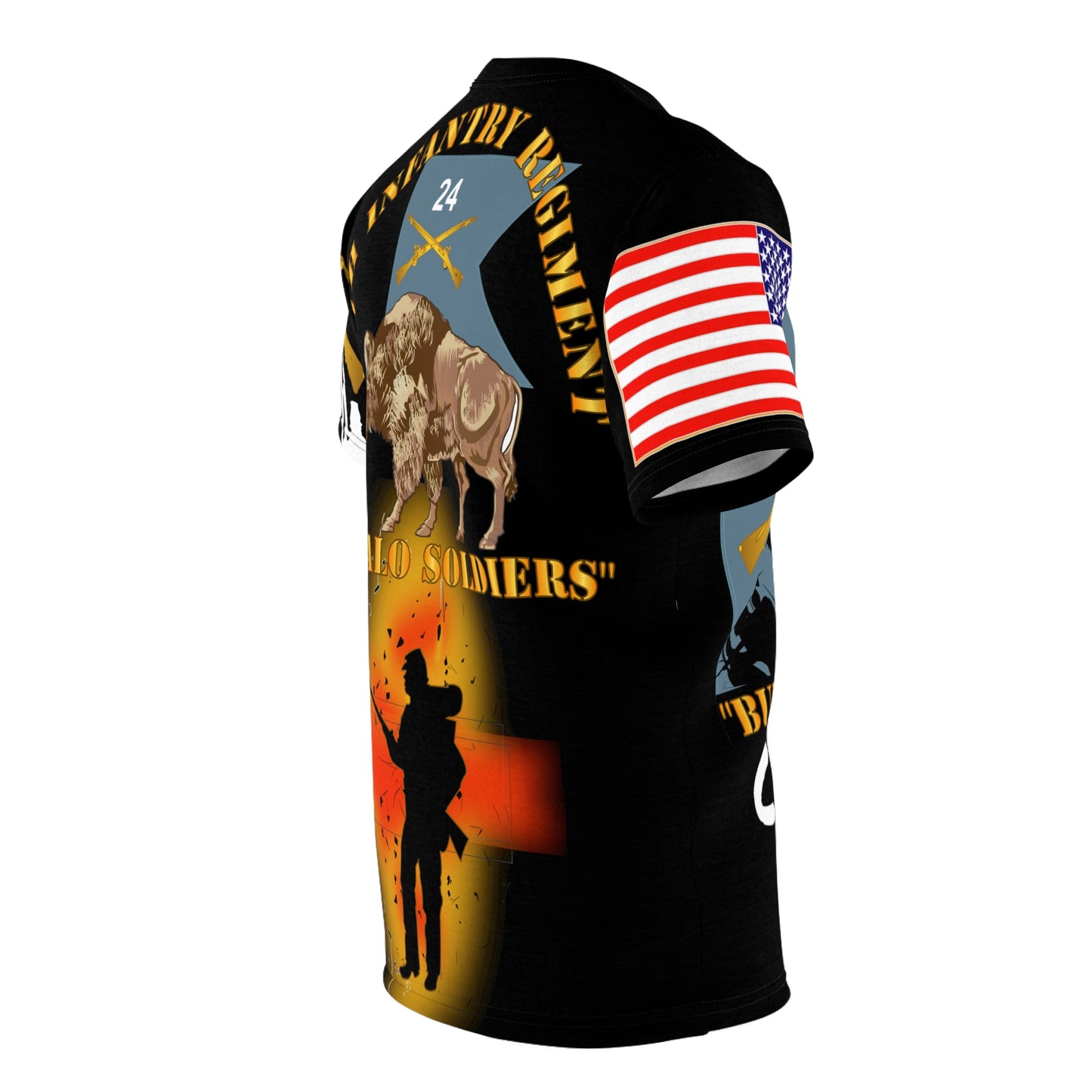 AOP - Army - 24th Infantry Regiment on Guidon with Bayonet Charge - "Buffalo Soldiers"
