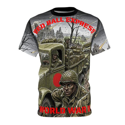 All Over Print Unisex Tee - Red Ball Express - World War II - Keep em Rolling