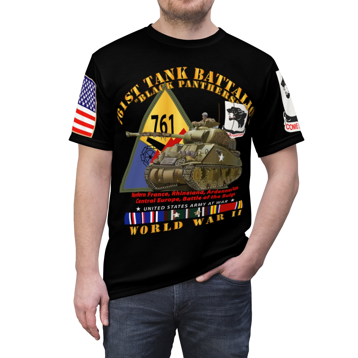 All Over Printing - 761st Tank Battalion - WWII - Black Panthers