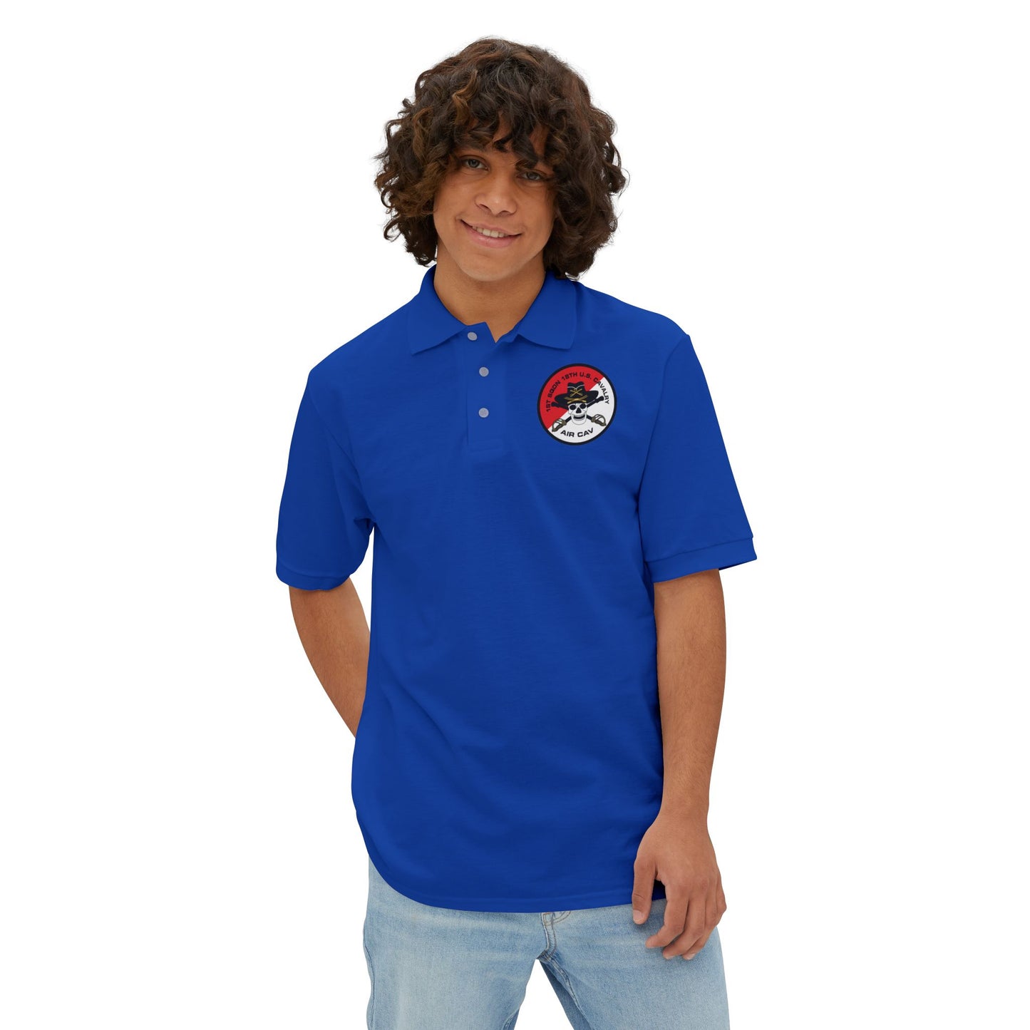 Men's Casual Piqué Polo - 1st Squadron, 18th U.S Cavalry X 300