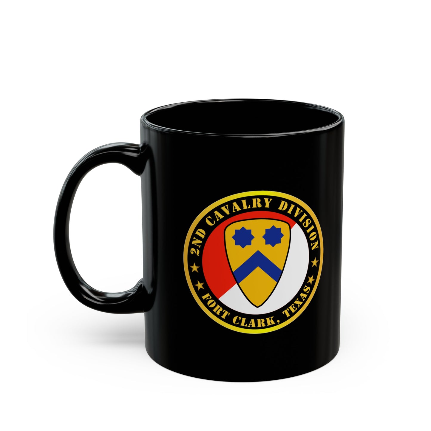 Black Mug 15oz - Army - 2nd Cavalry Division - Fort Clark TX
