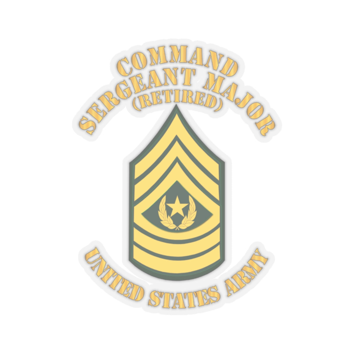 Kiss-Cut Stickers - Enlisted - CSM - Retired - Command Sergeant Major