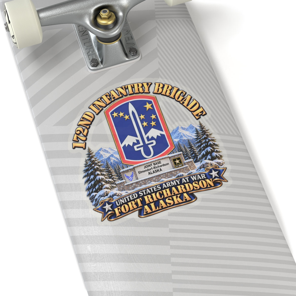 Kiss-Cut Stickers - 172nd Infantry Brigade - Ft Richardson, Alaska - 3D - Enhanced