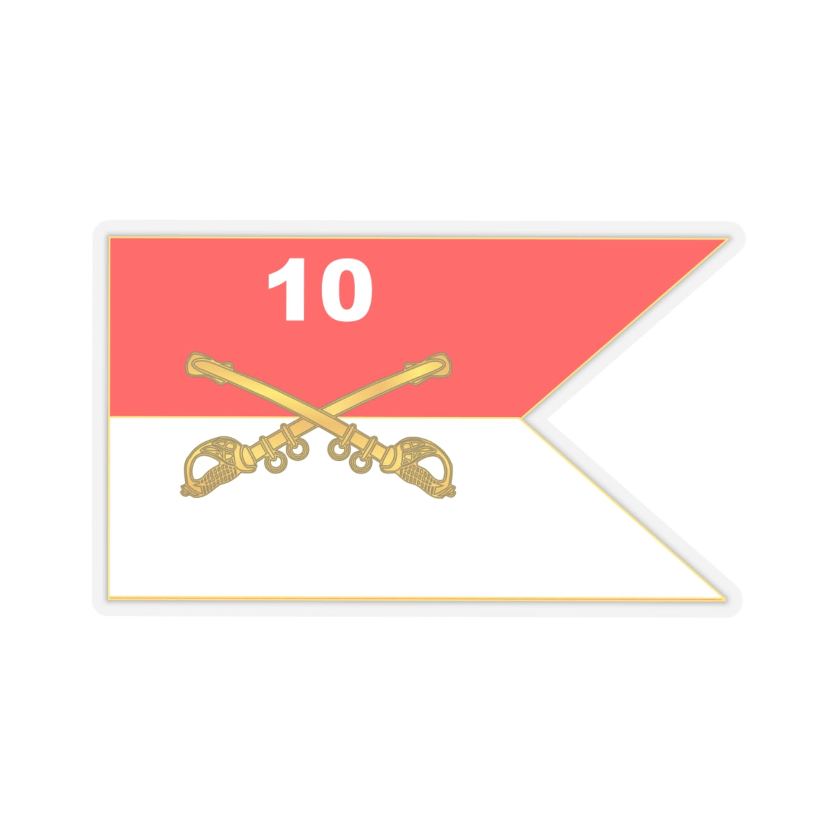 Kiss-Cut Stickers - 10th Cavalry Guidon - Buffalo Soldiers