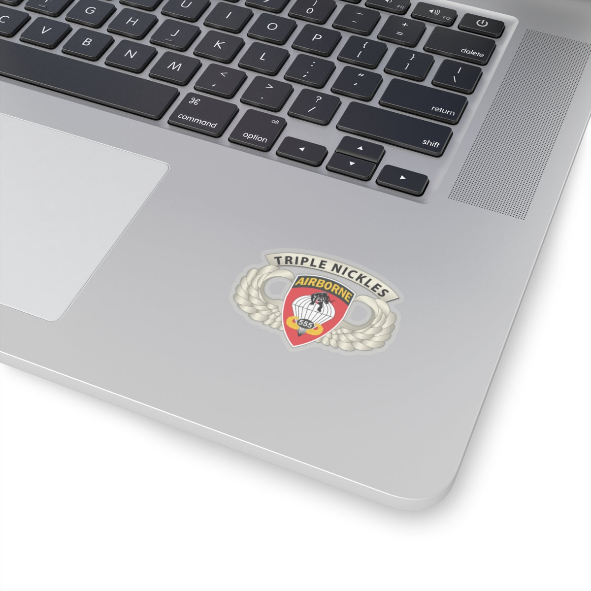 Kiss-Cut Stickers - Army - Airborne Badge - 555th Parachute Infantry Bn - SSI w  Triple NIckles Tab X 300
