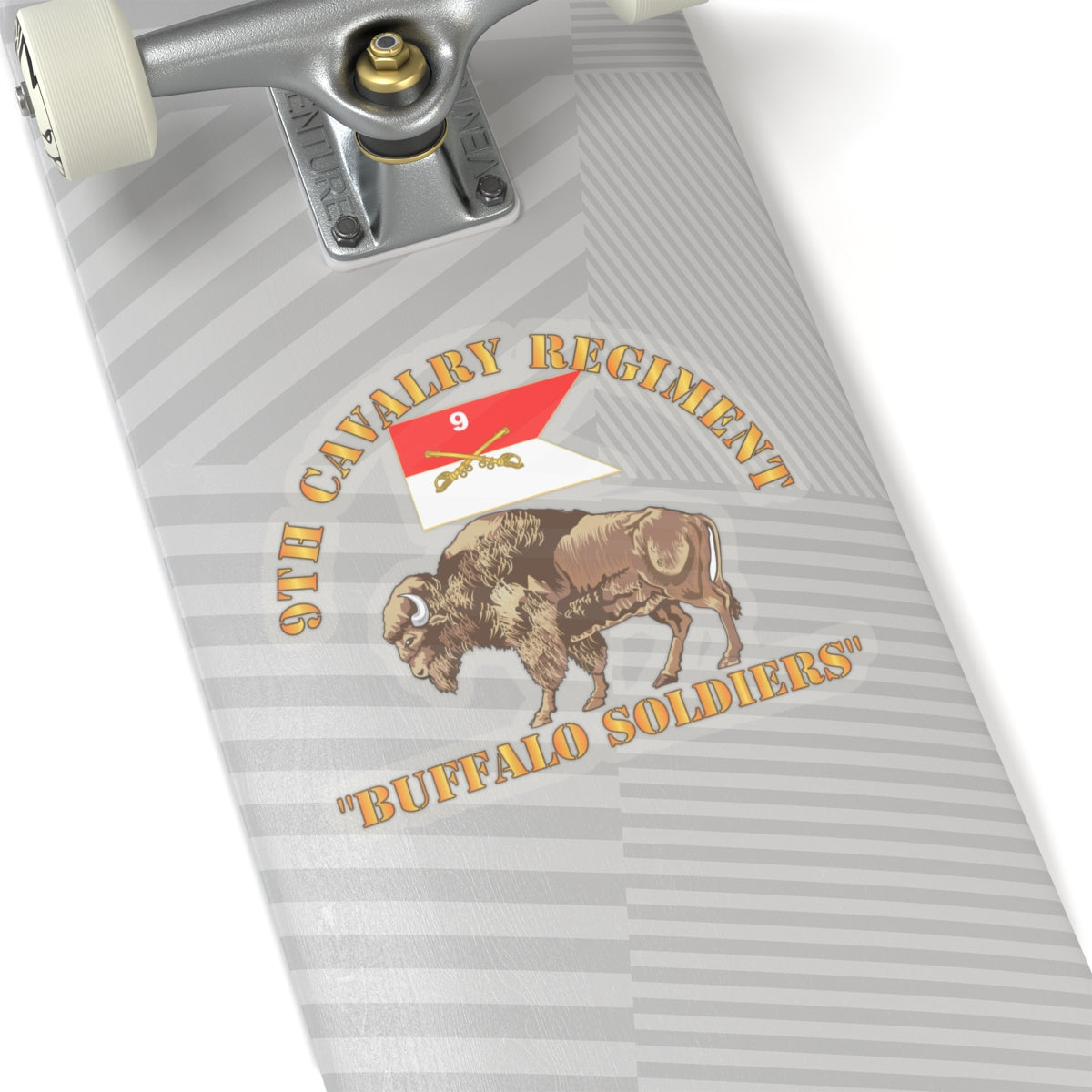 Kiss-Cut Stickers - Army - 9th Cavalry Regiment - Buffalo Soldiers w 9th Cav Guidon