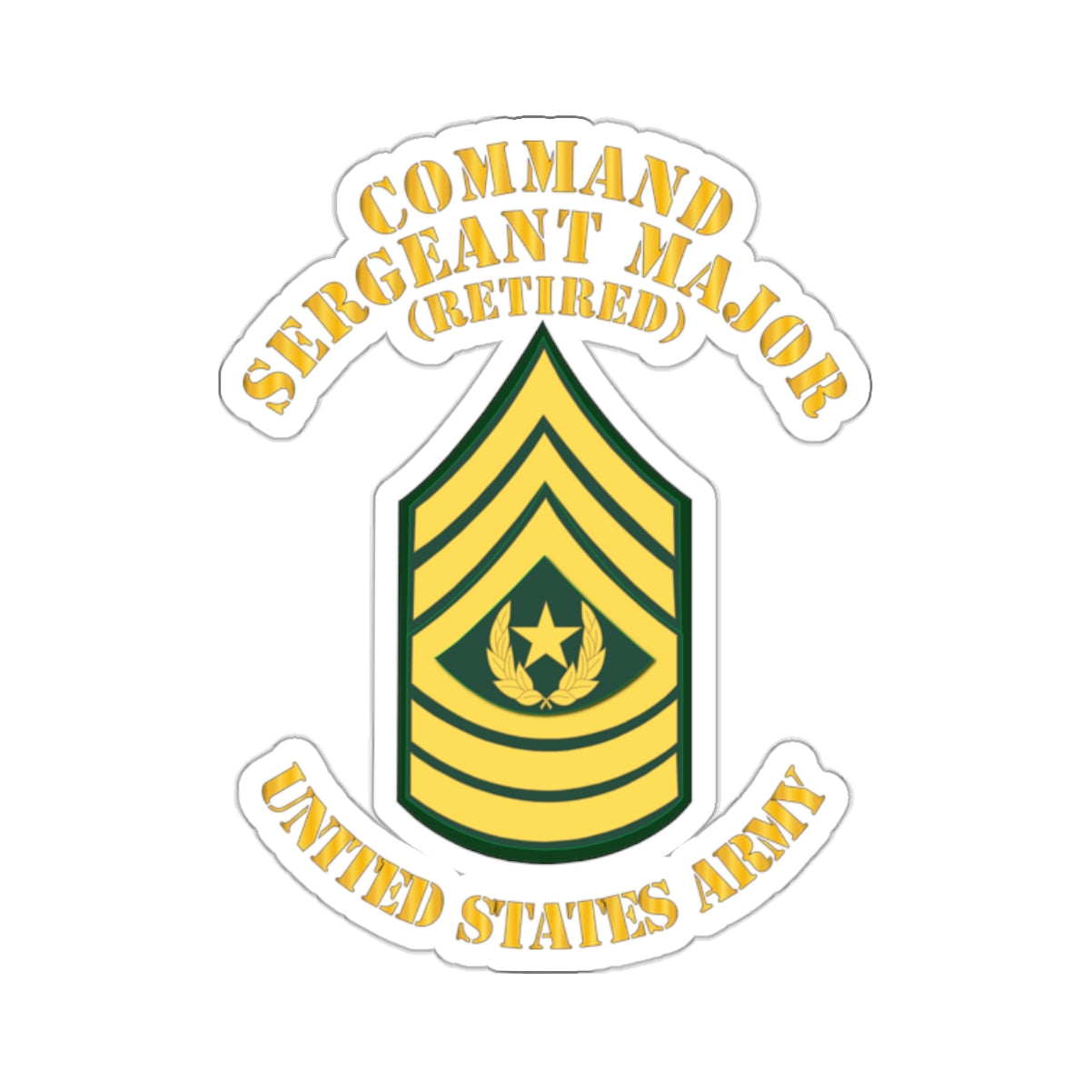 Kiss-Cut Stickers - Enlisted - CSM - Retired - Command Sergeant Major