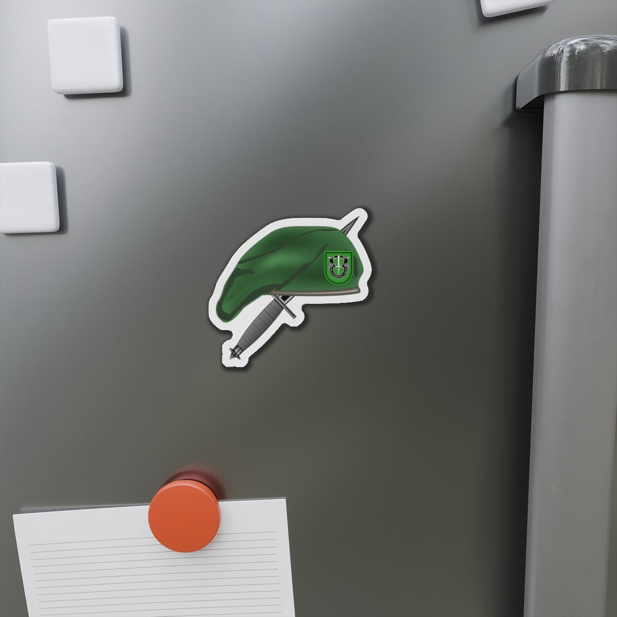 Die-Cut Magnet - 10th SFG Beret with Dagger