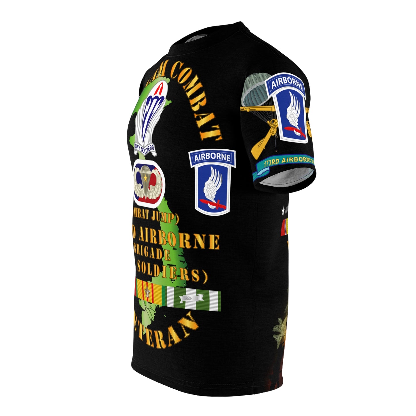 AOP - Army - 173rd Airborne Brigade - Vietnam Veteran - Oval, Combat Jump Star with Vietnam Service Ribbons