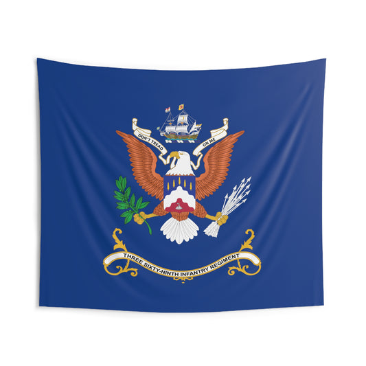 Indoor Wall Tapestries - 369th Infantry Regiment  - Don't Tread On Me - "Harlem Hellfighters" - Regimental Colors Tapestry
