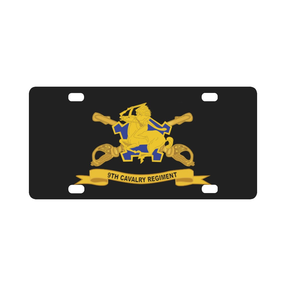 Army - 9th Cavalry Regiment w Br - Ribbon Classic License Plate