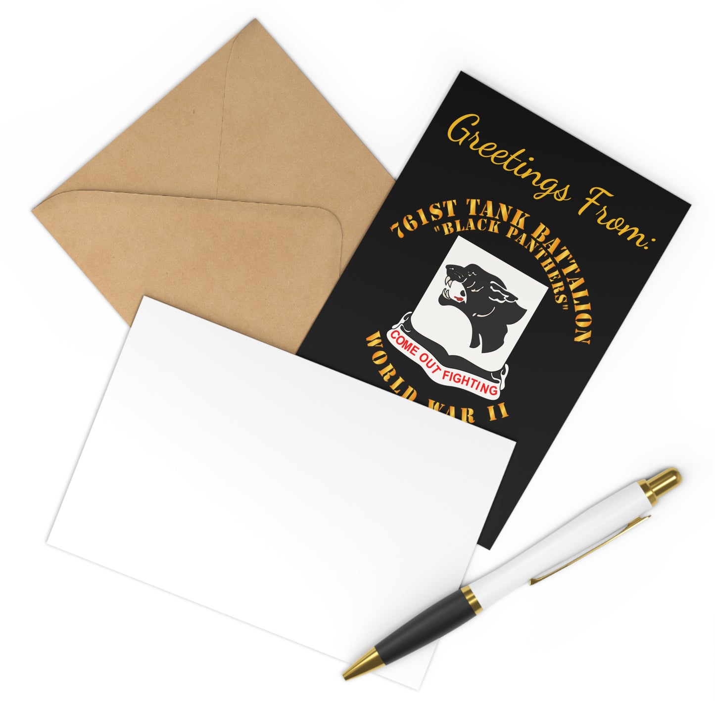Postcards (7 pcs) - Greetings from: 761st Tank Battalion "Black Panthers" - Best Wishes