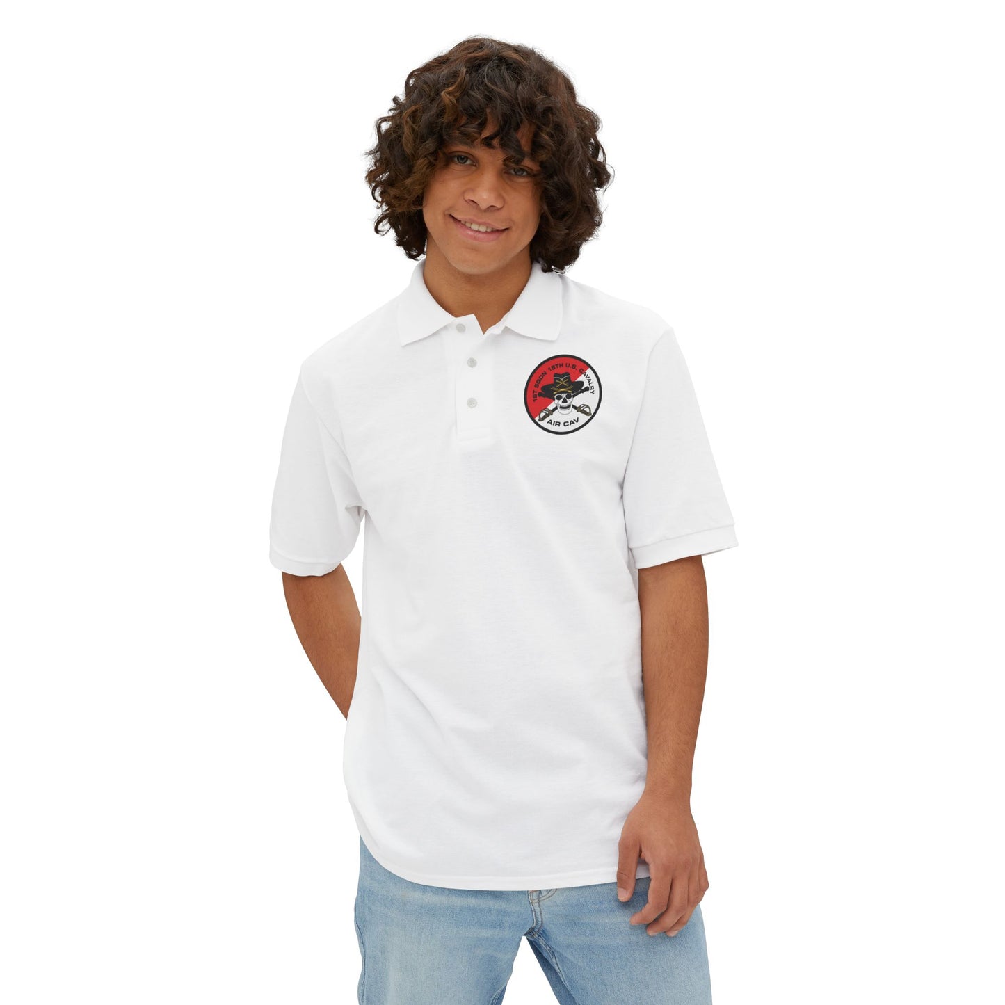 Men's Casual Piqué Polo - 1st Squadron, 18th U.S Cavalry X 300