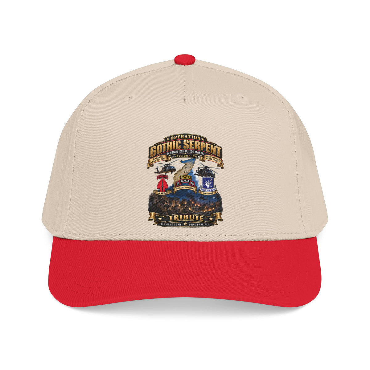 Mid Profile Baseball Cap - Operation Gothic Serpent - Mogadishi, Somalia - 3-6 Oct 1993 Tribute - 3D - Enhanced