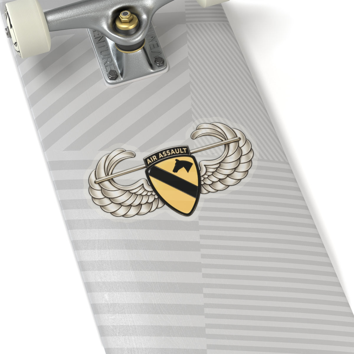 Kiss-Cut Stickers - 1st Cavalry Division w Air Assault Tab on Airborne Badge wo Txt - 3D - Transparent