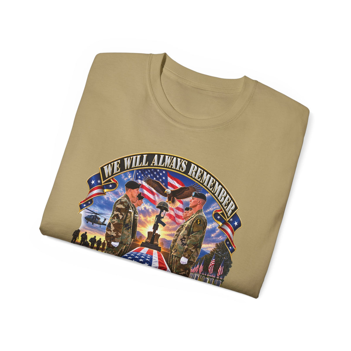 Unisex Ultra Cotton Tee - Emblem - We Will Always Remember - They Gave Everything - 3D - Enhanced