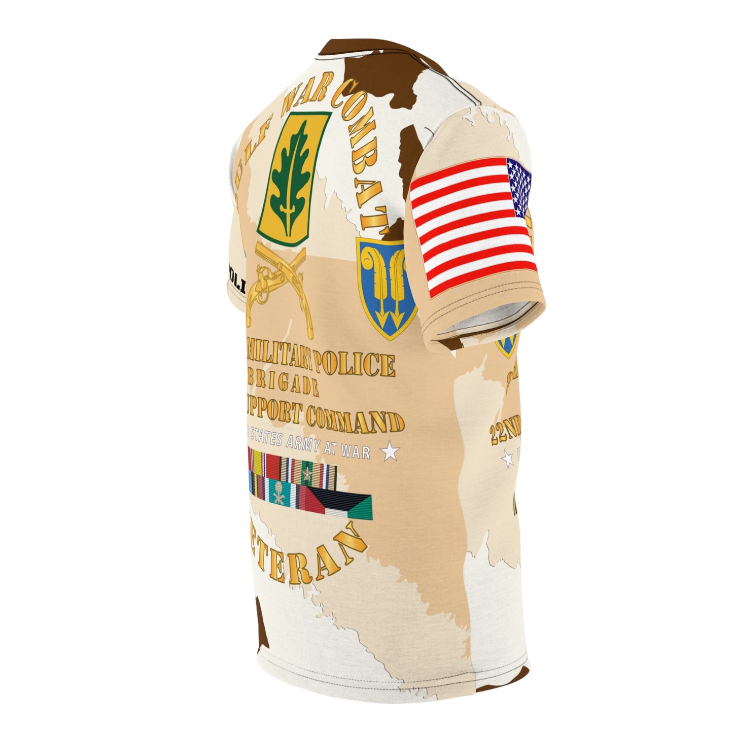 Over Printing (AOP) - Gulf War Combat Vet - 800th Military Police Brigade - Patch, 22nd Support Command Patch Gulf War Service Ribbons