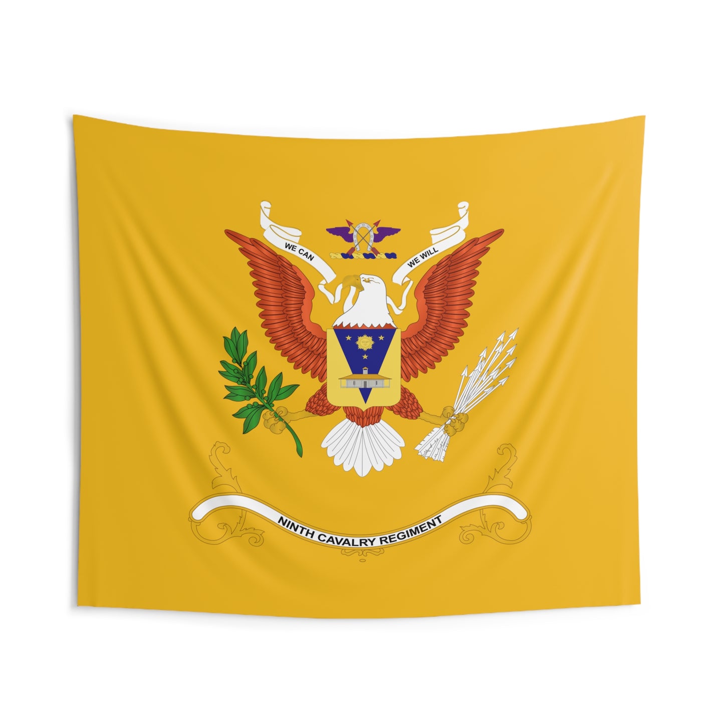 Indoor Wall Tapestries - 9th Cavalry Regiment - Buffalo Soldiers - Regimental Colors Tapestry