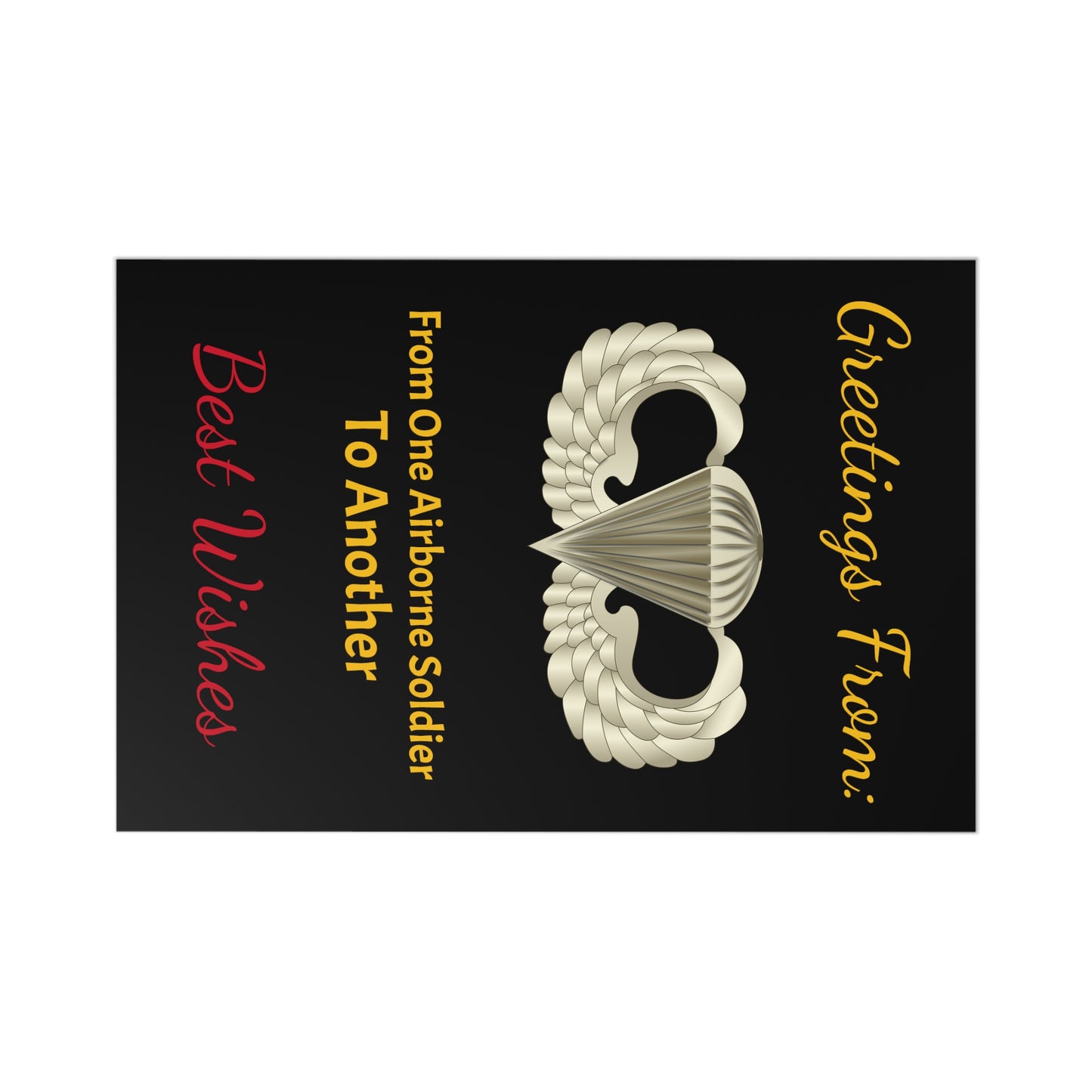 Postcards (7 pcs) - Greetings from: One Airborne Soldier to Another - Best Wishes