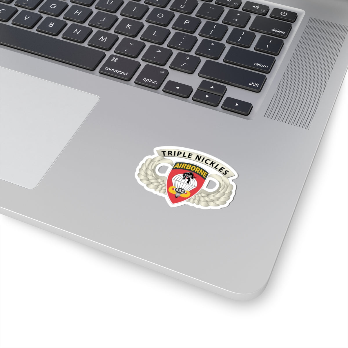 Kiss-Cut Stickers - Army - Airborne Badge - 555th Parachute Infantry Bn - SSI w  Triple NIckles Tab X 300