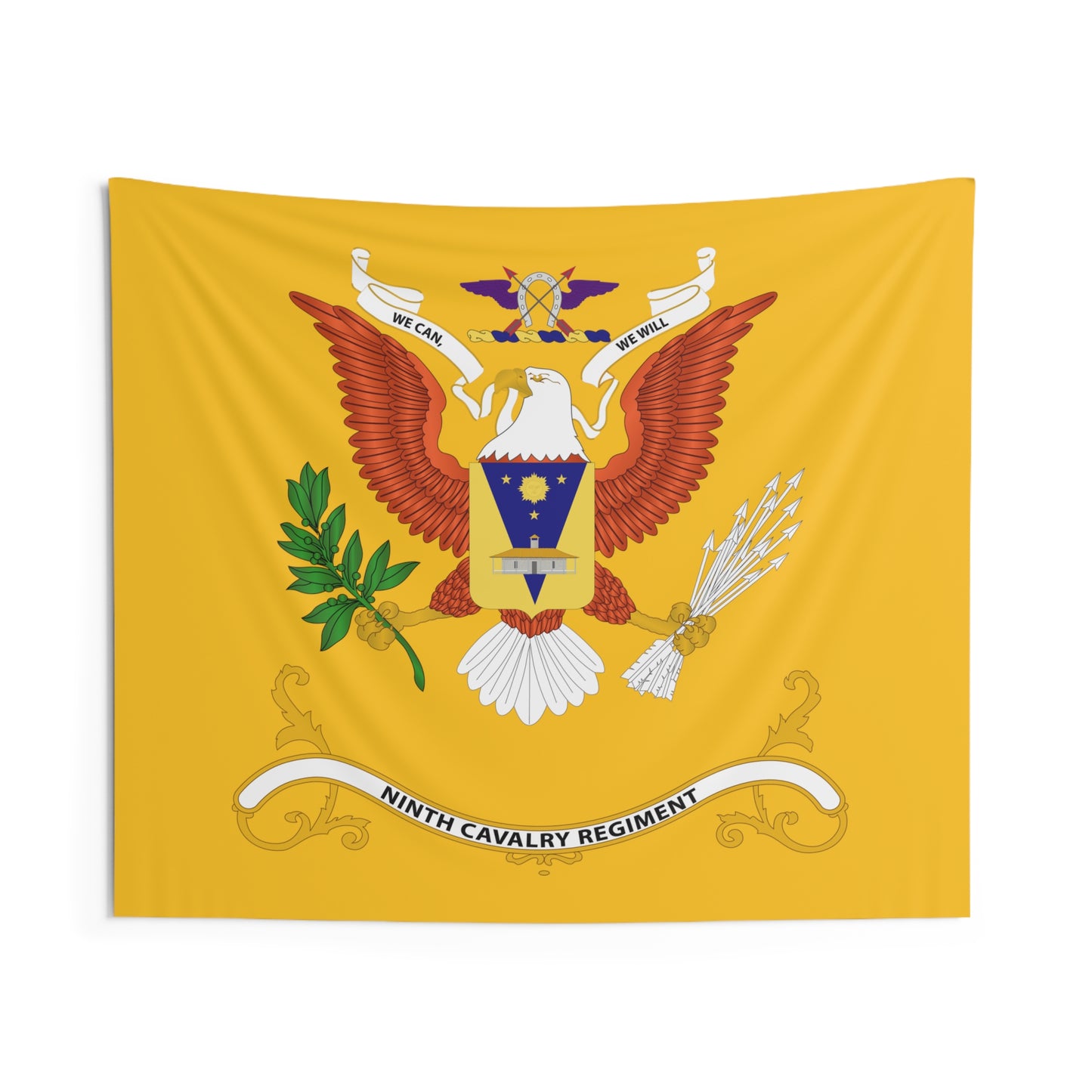 Indoor Wall Tapestries - 9th Cavalry Regiment - We Can, We Will - Regimental Colors Tapestry