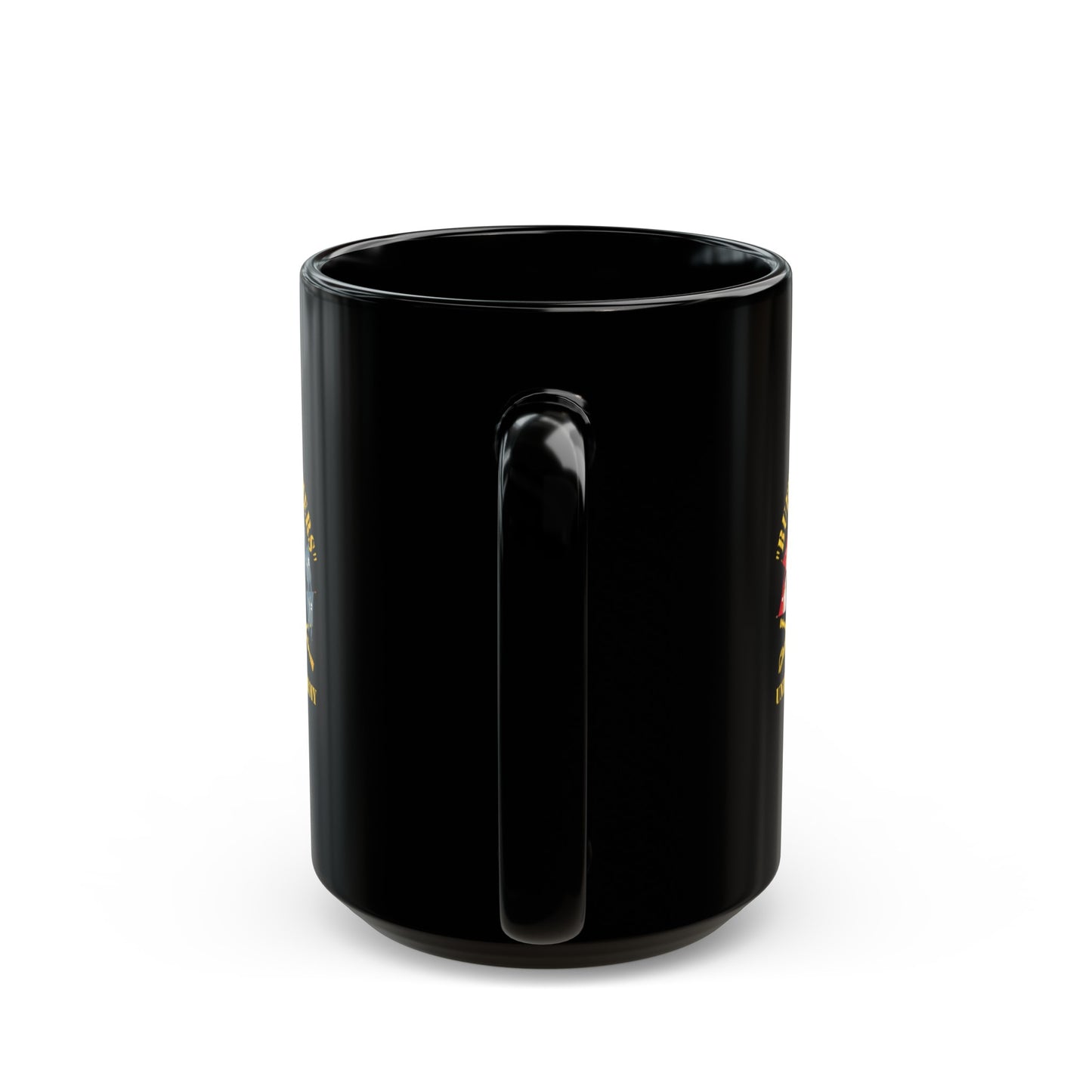 Black Mug 15oz - Army - Buffalo Soldiers - Infantry - Cavalry Guidons w Buffalo Head - US Army X 300