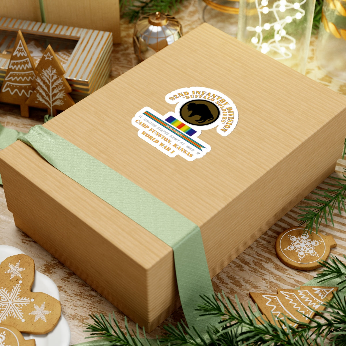 Kiss-Cut Stickers - Army - 92nd Infantry Division - Buffalo Soldiers - Camp Funston Ks - WWI